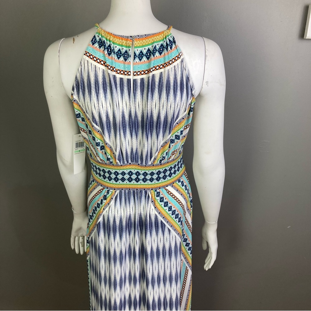 London Times maxi dress size 8 NWT Southwestern halter longline sleek Cleopatra - Picture 11 of 15